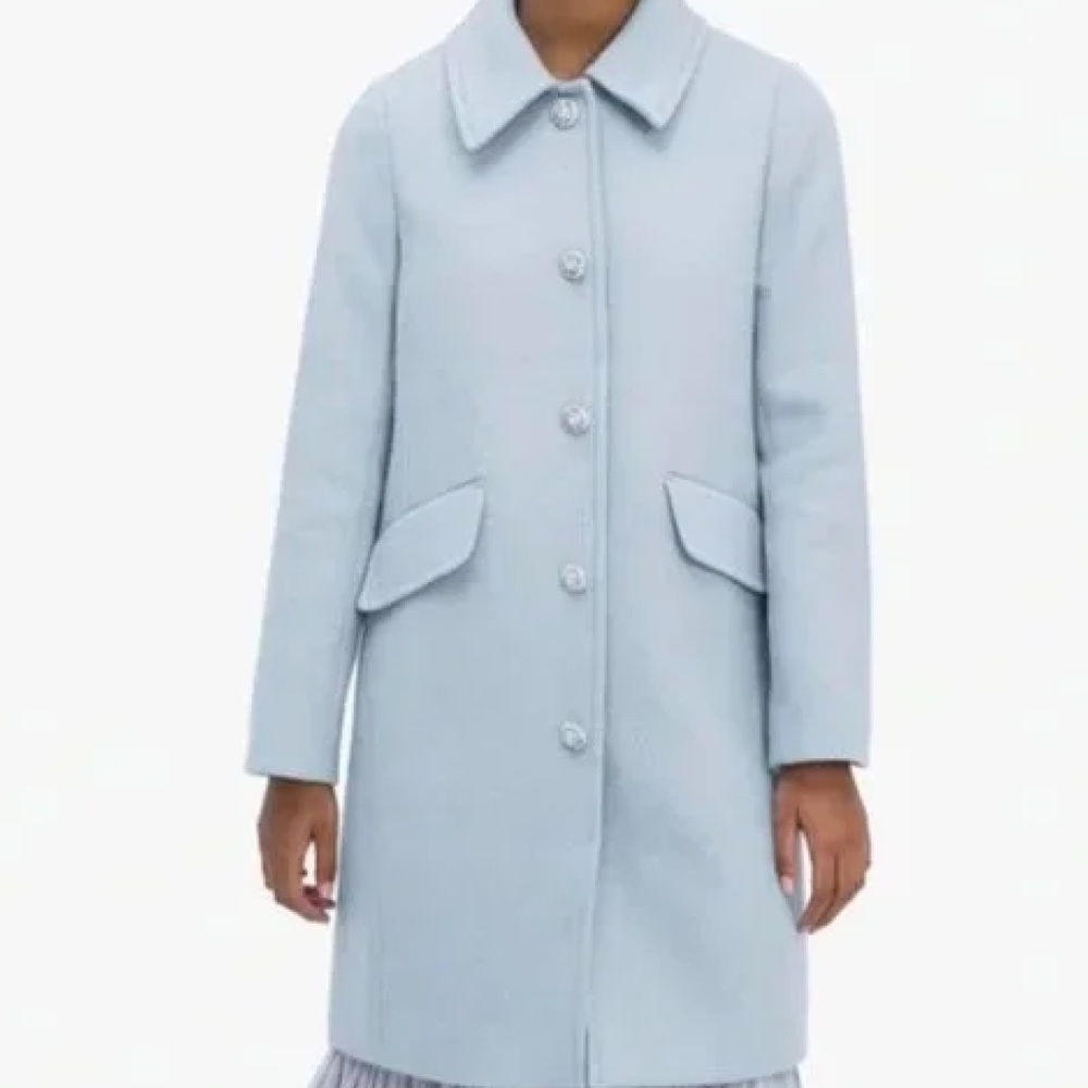 Kate Spade Blue Peacoat with Fur